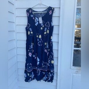 “Picking Wildflowers” Floral Sleeveless Croft and Borrow Rayon Summer Dress New